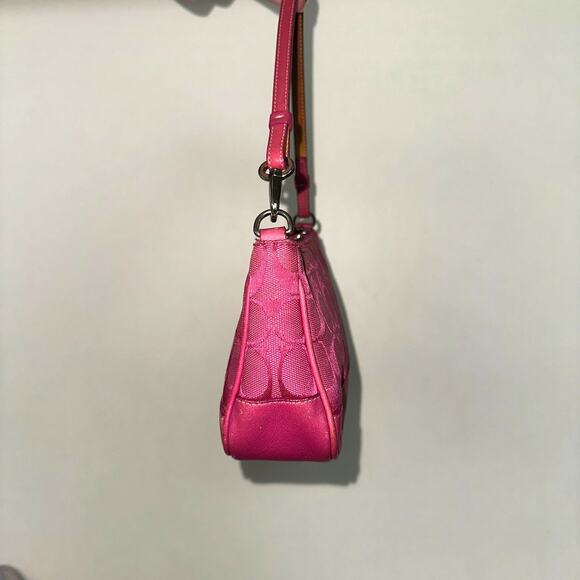 Vintage Y2K Coach 6094 'Hamptons Demi' Shoulder Bag Hot Pink - Picture 4 of 14